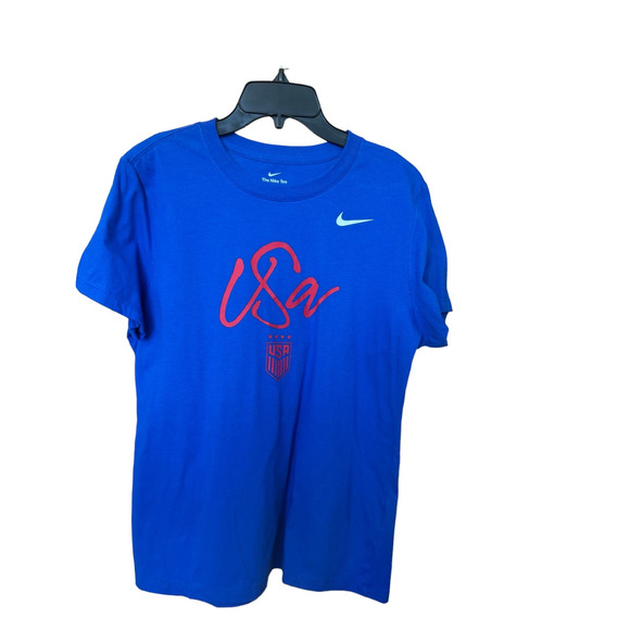 3217 New ~ Nike Women's USWNT 2023 Script Blue Soccer T-Shirt Size L - Picture 2 of 6